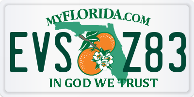 FL license plate EVSZ83