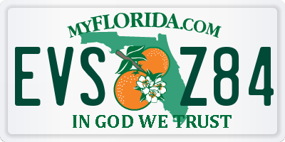 FL license plate EVSZ84