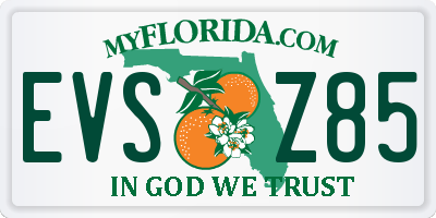 FL license plate EVSZ85