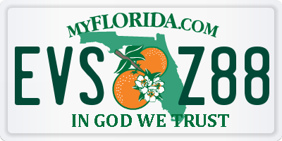 FL license plate EVSZ88