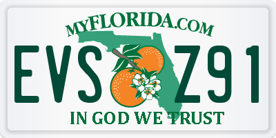 FL license plate EVSZ91