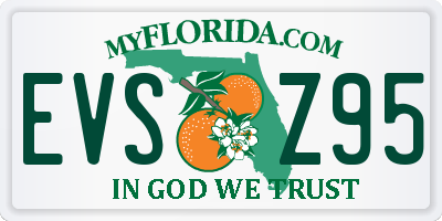 FL license plate EVSZ95