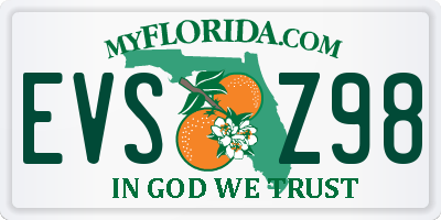 FL license plate EVSZ98