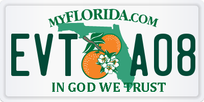 FL license plate EVTA08