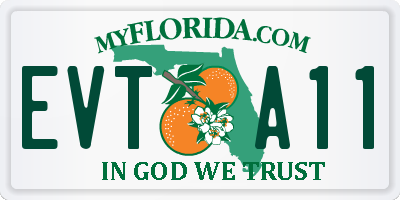 FL license plate EVTA11