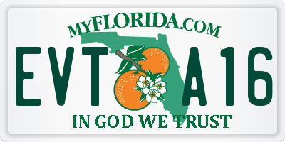 FL license plate EVTA16
