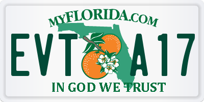 FL license plate EVTA17