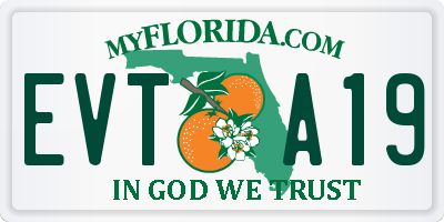 FL license plate EVTA19
