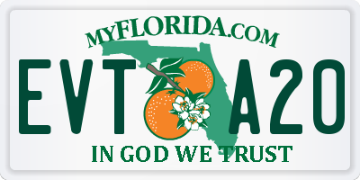 FL license plate EVTA20