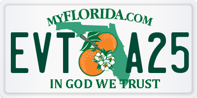 FL license plate EVTA25