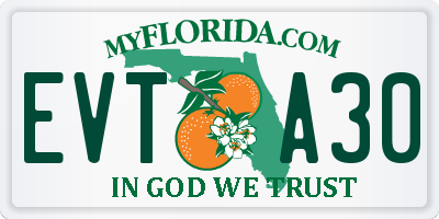 FL license plate EVTA30