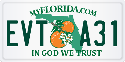 FL license plate EVTA31
