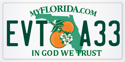FL license plate EVTA33