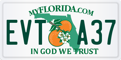FL license plate EVTA37