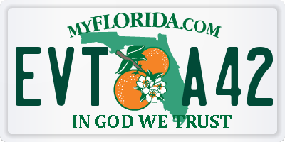 FL license plate EVTA42