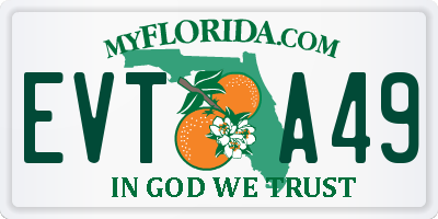 FL license plate EVTA49