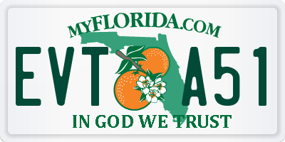 FL license plate EVTA51