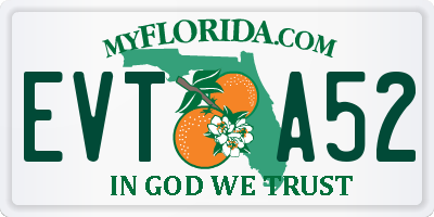 FL license plate EVTA52