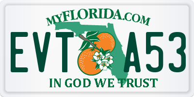 FL license plate EVTA53