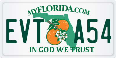 FL license plate EVTA54