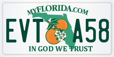 FL license plate EVTA58