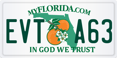 FL license plate EVTA63