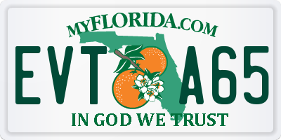 FL license plate EVTA65