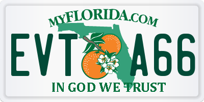 FL license plate EVTA66