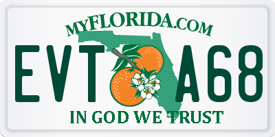 FL license plate EVTA68