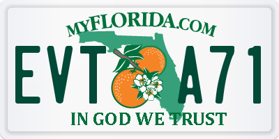 FL license plate EVTA71