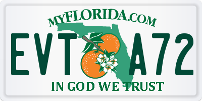 FL license plate EVTA72