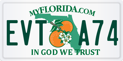 FL license plate EVTA74