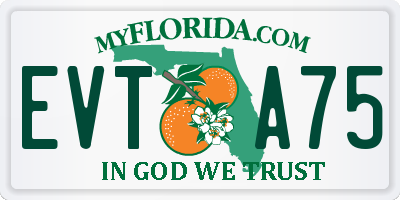 FL license plate EVTA75