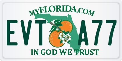 FL license plate EVTA77
