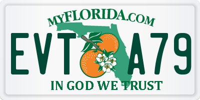 FL license plate EVTA79