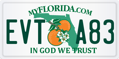 FL license plate EVTA83