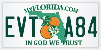 FL license plate EVTA84