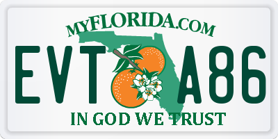 FL license plate EVTA86