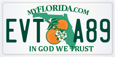 FL license plate EVTA89
