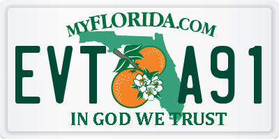 FL license plate EVTA91