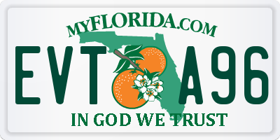 FL license plate EVTA96