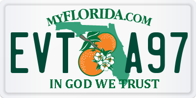 FL license plate EVTA97