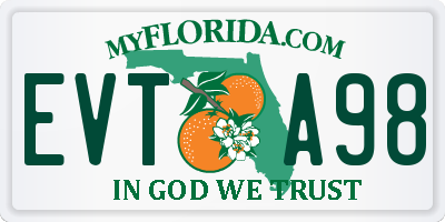 FL license plate EVTA98