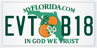 FL license plate EVTB18