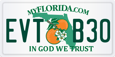 FL license plate EVTB30