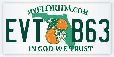 FL license plate EVTB63