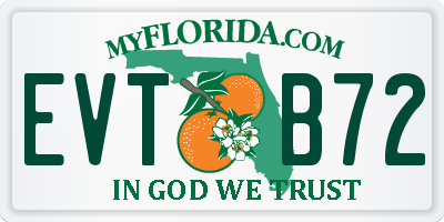 FL license plate EVTB72