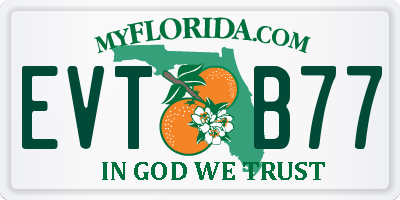 FL license plate EVTB77