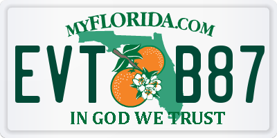 FL license plate EVTB87