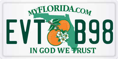 FL license plate EVTB98